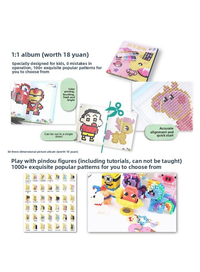 Doudou Handmade Diy Suit 3d Adult Pixel Three-dimensional Drawings Girls' Children's Puzzle Educational Toys Hand-made-Color:Soybean 24-color 9200-grain Multi-mode Board + Storage Box - Image 3